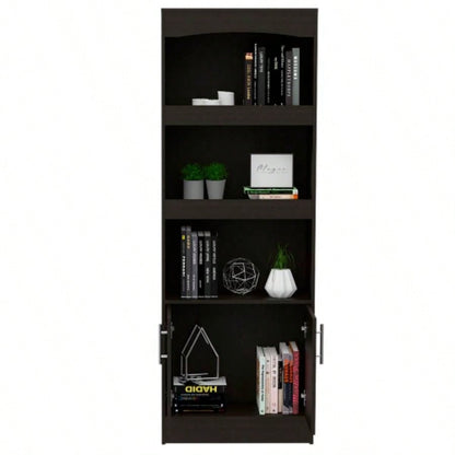 Bookcase Denver, Metal Hardware, Black Wengue