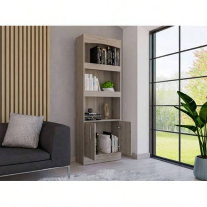 Bookcase Denver, Metal Hardware, Black Wengue