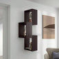 Wall Shelf, 3 Shelves, Black Wengue