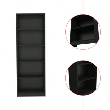 Bookcase 4 - Shelves Benzoni, Office, Black