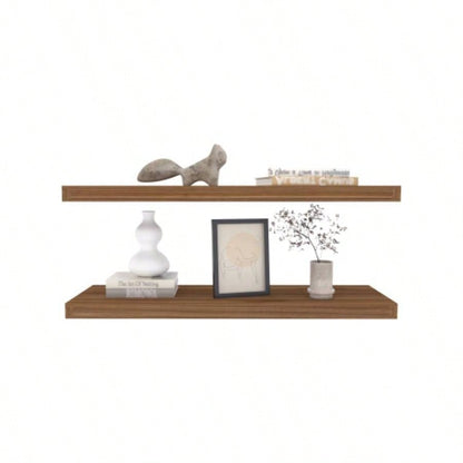 Floating Shelf, Living Room, Mahogany
