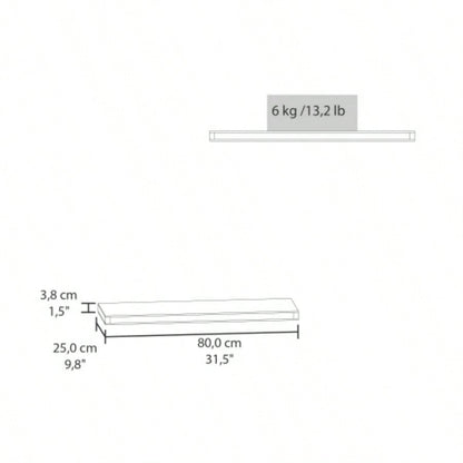 Floating Shelf, Living Room, Mahogany