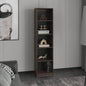 XS Bookcase Compact Bookshelf with Multiple Shelves, Dark Walnut/ Black Wengue