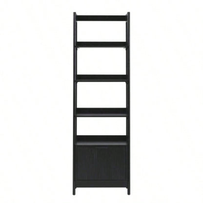 Transitional Narrow Bookshelf with Drawer on Bottom - Black