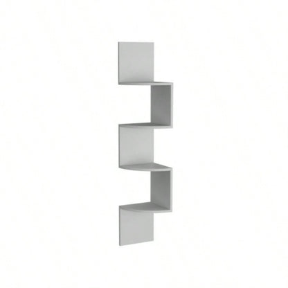Roy Corner Floating Shelf, Modern 4 - Tier Display, White