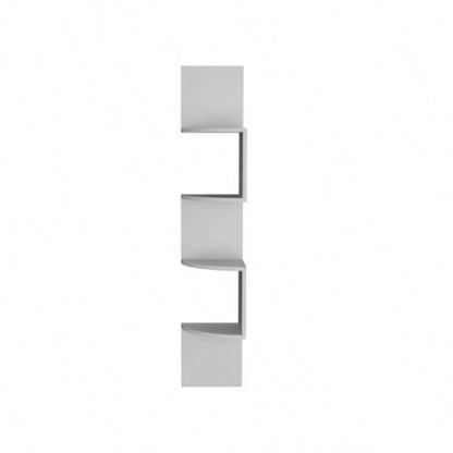 Roy Corner Floating Shelf, Modern 4 - Tier Display, White