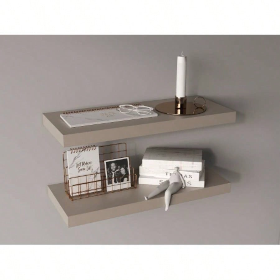 Floating Shelves 1.50 H, 2 Shelves, Taupe