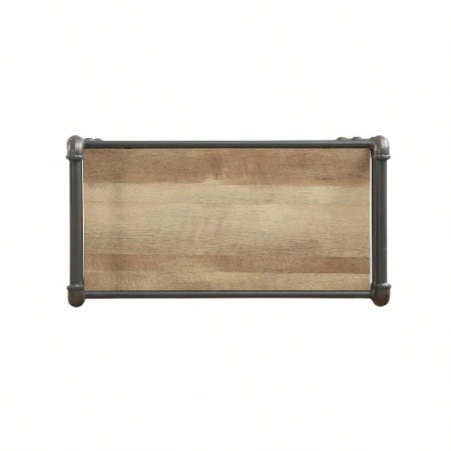 Itzel Antique Oak Sandy Gray Bookshelf