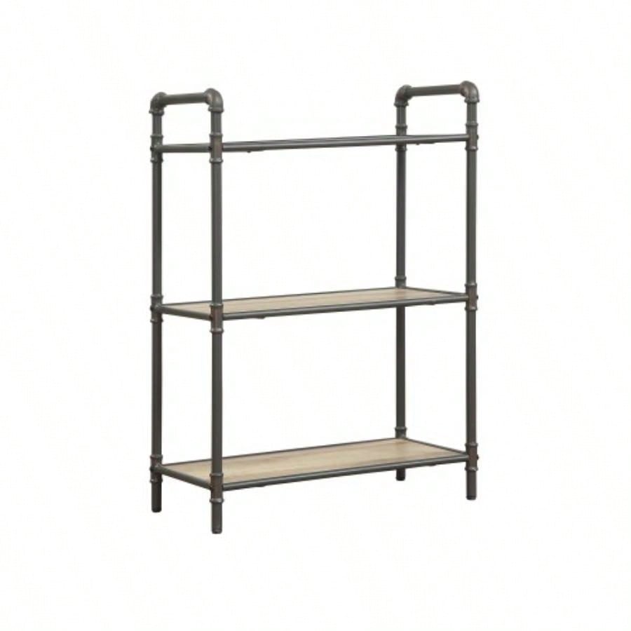 Itzel Antique Oak Sandy Gray Bookshelf