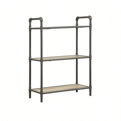 Itzel Antique Oak Sandy Gray Bookshelf