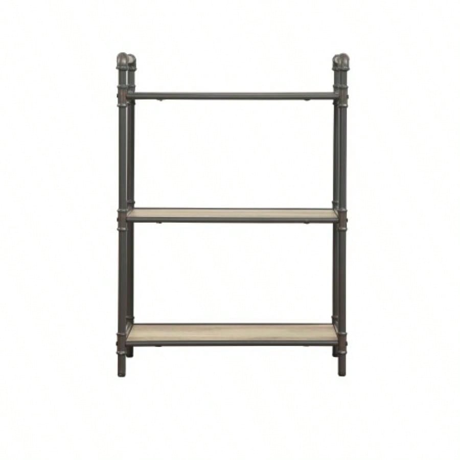 Itzel Antique Oak Sandy Gray Bookshelf