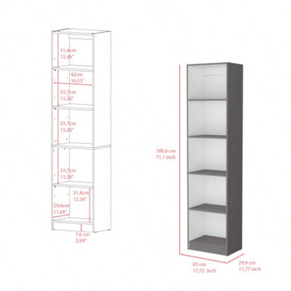 Bookcase XS Benzoni, Office, Matt Gray/ White