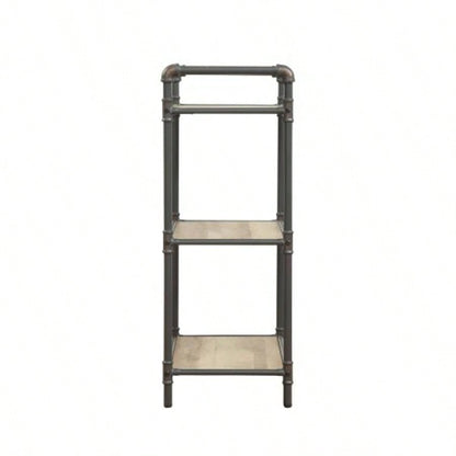 Itzel Antique Oak Sandy Gray Bookshelf