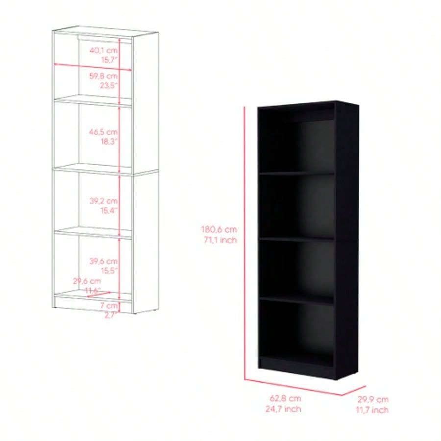 Bookcase Benzoni, Office, Black