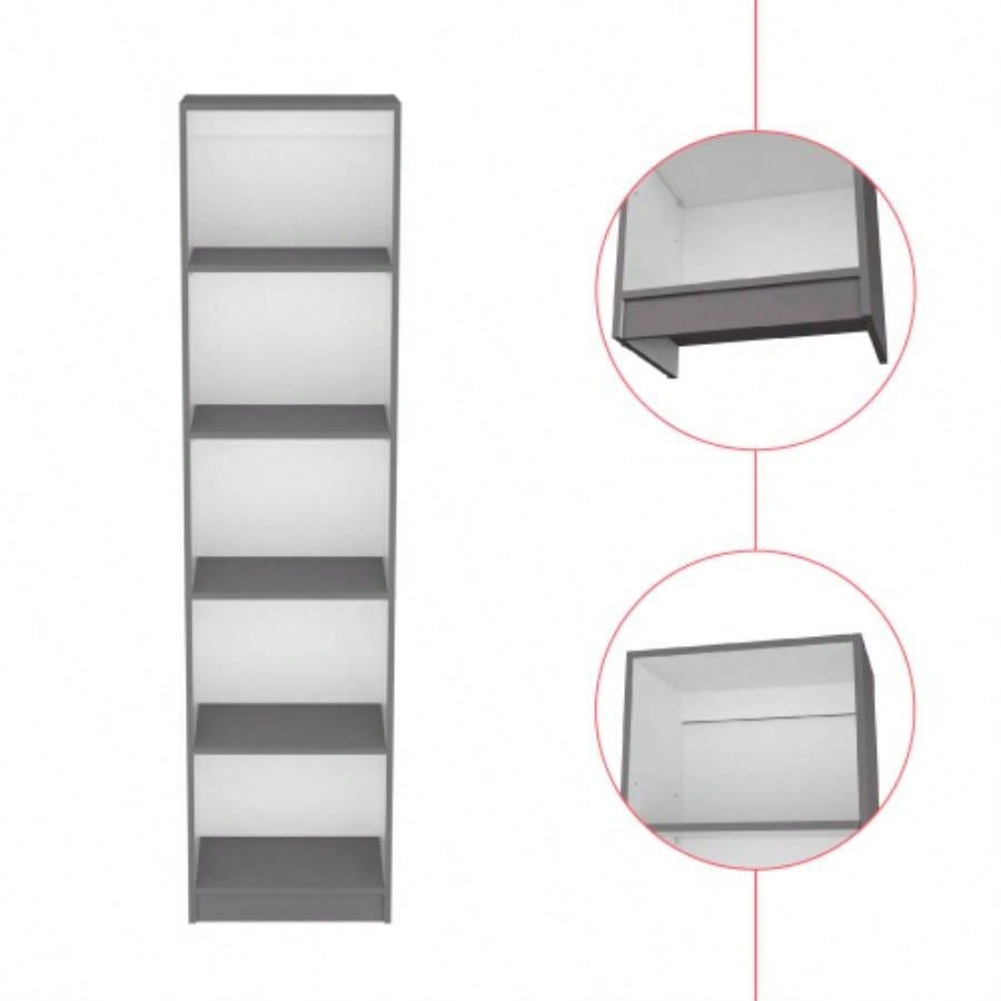 Bookcase XS Benzoni, Office, Matt Gray/ White