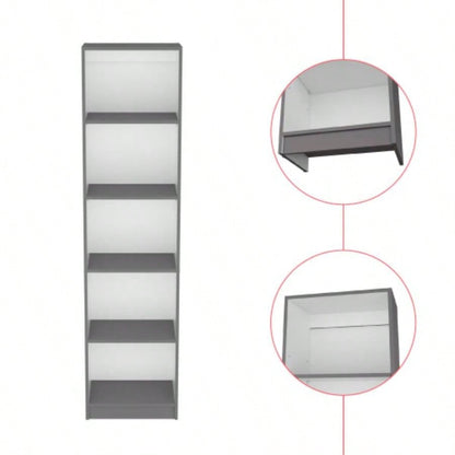 Bookcase XS Benzoni, Office, Matt Gray/ White