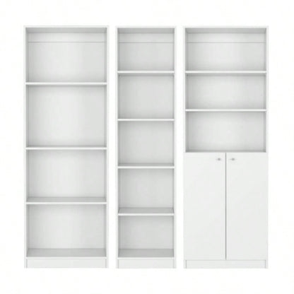 Simla 3 Piece Living Room Set with 3 Bookcases, White