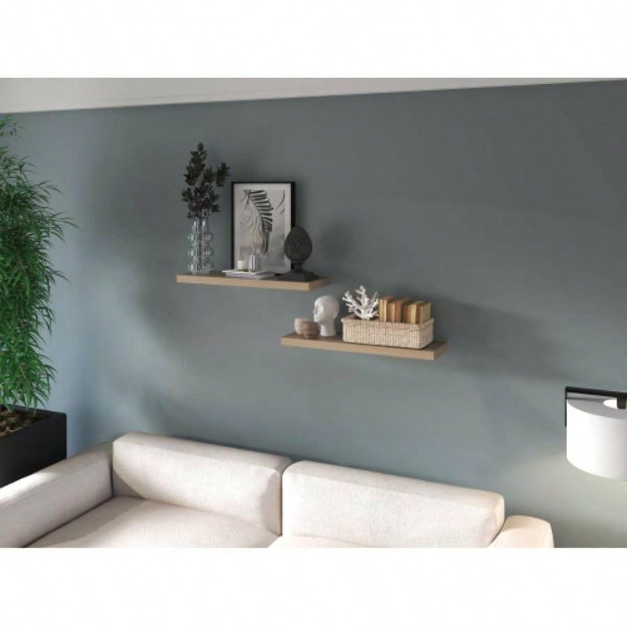 Floating Shelf, Living Room, Light Pine