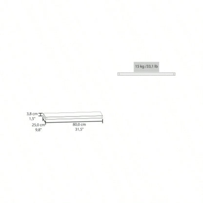 Floating Shelf, Living Room, Light Pine