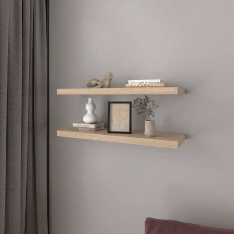 Floating Shelf, Living Room, Light Pine