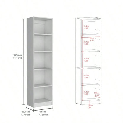 Olson 3 Piece Living Room Set with 3 Bookcases, White