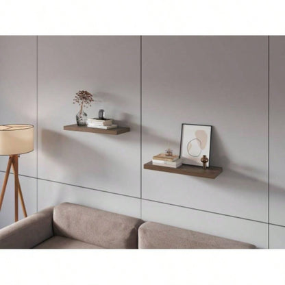FM FURNITURE Iva Floating shelf in melamine, Gray Walnut