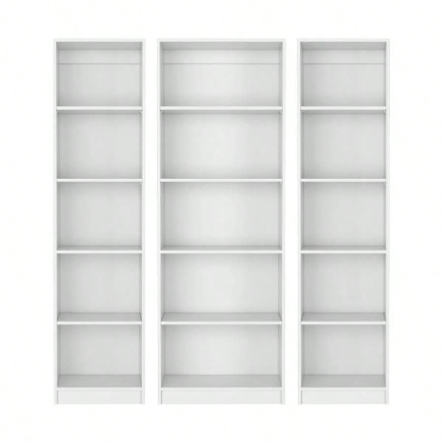 Parwan 3 Piece Living Room Set with 3 Bookcases, White