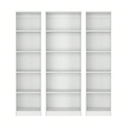 Parwan 3 Piece Living Room Set with 3 Bookcases, White
