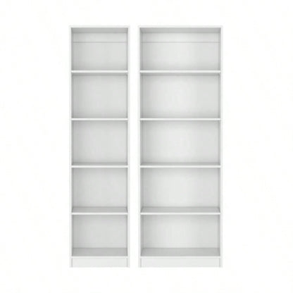 Idalia 2 Piece Living Room Set with 2 Bookcases, White