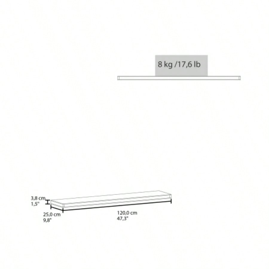Floating Shelf Lyle, Living Room, Matt Gray
