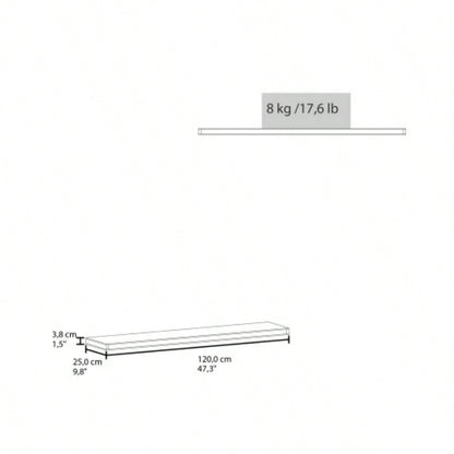 Floating Shelf Lyle, Living Room, Matt Gray