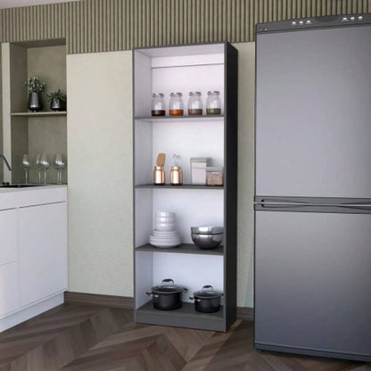 Bookcase Benzoni, Office, Matt Gray/ White