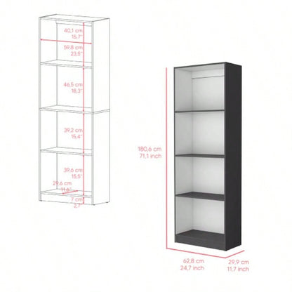 Bookcase Benzoni, Office, Matt Gray/ White
