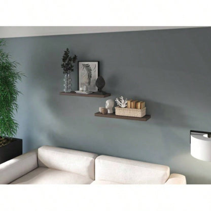 Floating Shelf, Living Room, Dark Walnut