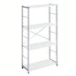 White and 4 - Tier Rectangular Bookshelf