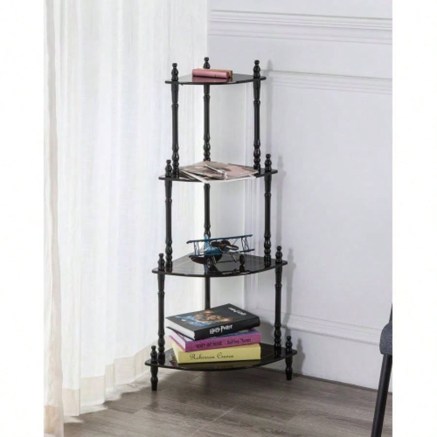 39 Tall 4 - Tier Wooden Standing Corner Shelf, Cherry