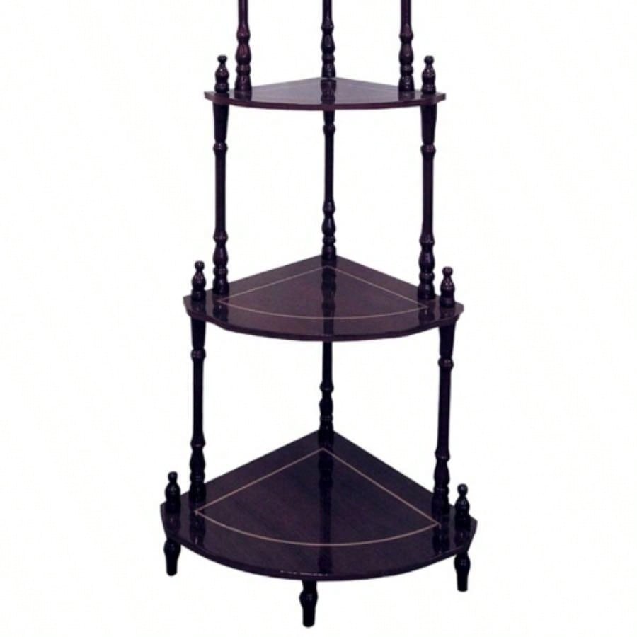 39 Tall 4 - Tier Wooden Standing Corner Shelf, Cherry