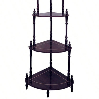 39 Tall 4 - Tier Wooden Standing Corner Shelf, Cherry