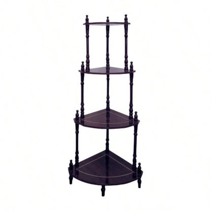 39 Tall 4 - Tier Wooden Standing Corner Shelf, Cherry