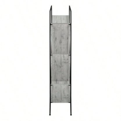 Bookshelf, Bookcase, Etagere, 3 Tier, 60h, Office, Bedroom, Laminate, Black Metal, Contemporary, Modern