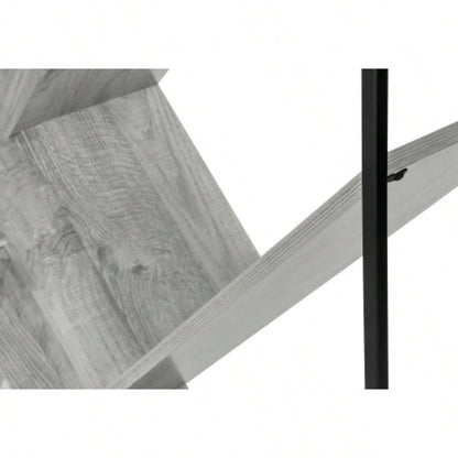Bookshelf, Bookcase, Etagere, 3 Tier, 60h, Office, Bedroom, Laminate, Black Metal, Contemporary, Modern
