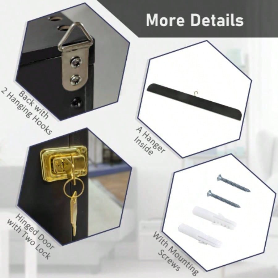 HOMCOM 24x 32 Jersey Frame Display, - Resistant Jersey Shadow Box with 2 Keys, Hanger, Black