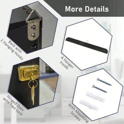 HOMCOM 24x 32 Jersey Frame Display, - Resistant Jersey Shadow Box with 2 Keys, Hanger, Black