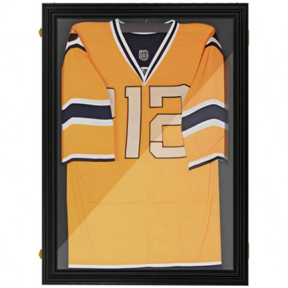 HOMCOM 24x 32 Jersey Frame Display, - Resistant Jersey Shadow Box with 2 Keys, Hanger, Black