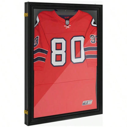 HOMCOM 24x 32 Jersey Frame Display, - Resistant Jersey Shadow Box with 2 Keys, Hanger, Black