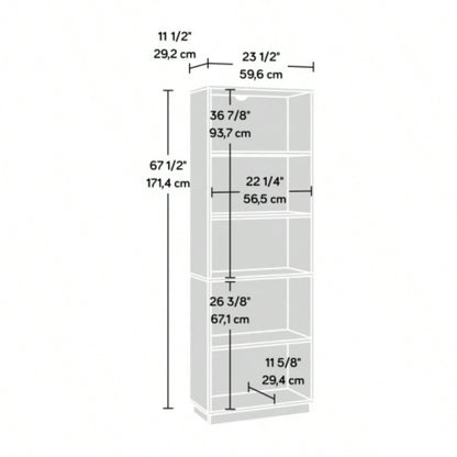 5 - Shelf Bookcase, Gray