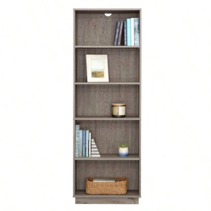 5 - Shelf Bookcase, Gray