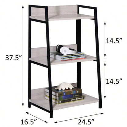 Natural and Black Ladder Bookshelf