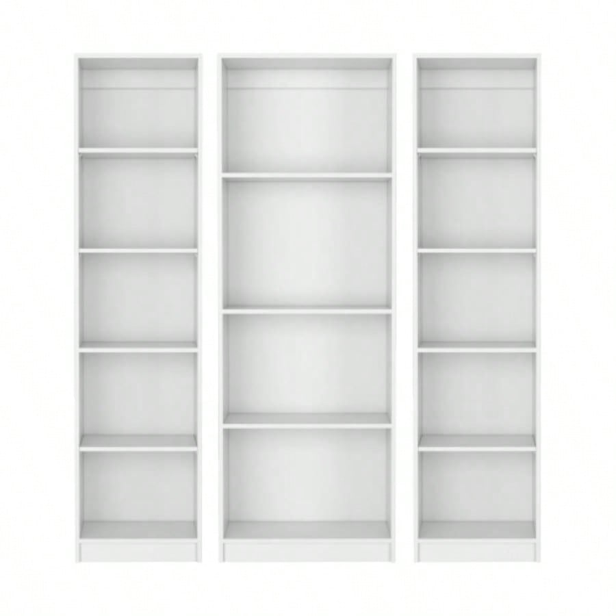 Torrey 3 Piece Living Room Set with 3 Bookcases, White