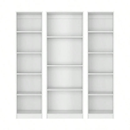 Torrey 3 Piece Living Room Set with 3 Bookcases, White